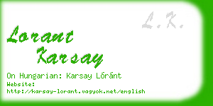 lorant karsay business card
