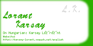 lorant karsay business card